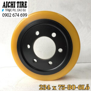 Bánh xe nâng điện Pu Heli 234 x 75-80mm 6 Lỗ