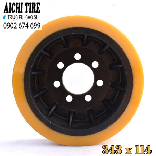 Bánh Xe Nâng Điện Pu Heli 343 x 114mm - Ảnh 3