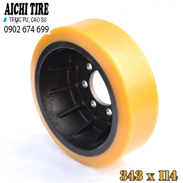 Bánh Xe Nâng Điện Pu Heli 343 x 114mm
